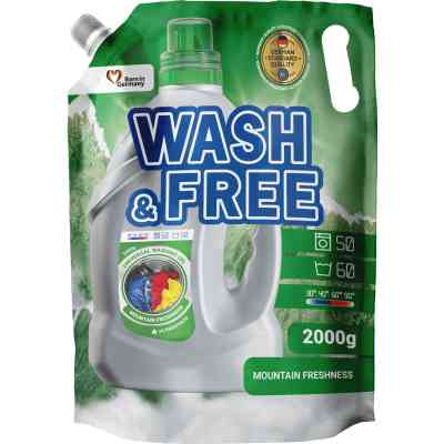 Гель для стирки Wash&amp;Free Горная свежесть Дой-пак 2 кг (4262396144942) Вінниця