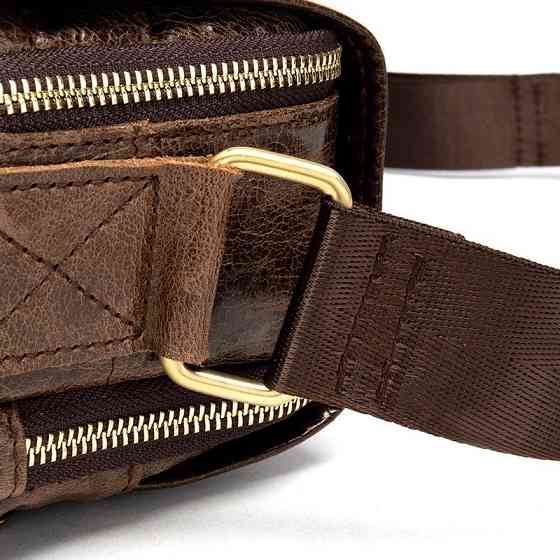 Сумка з натуральної гладкої шкіри Коричнева (Vintage) Київ