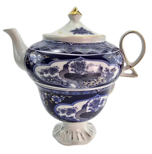 Чайник с чашкой фарфоровый Павлины Киев - изображение 1