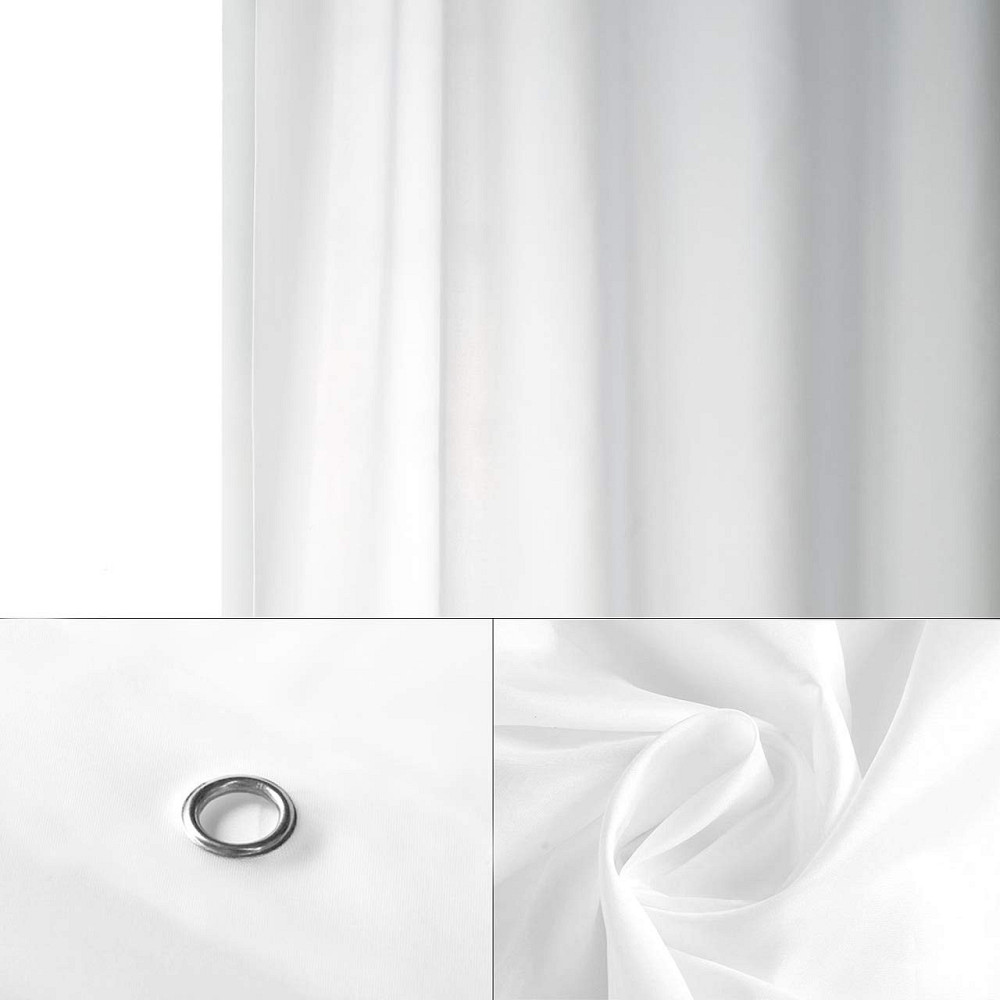 Шторка для ванни з поліестеру водонепроникна Bathlux 180x180 см із кільцями, біла матова Кам'янець-Подільський - фото 7