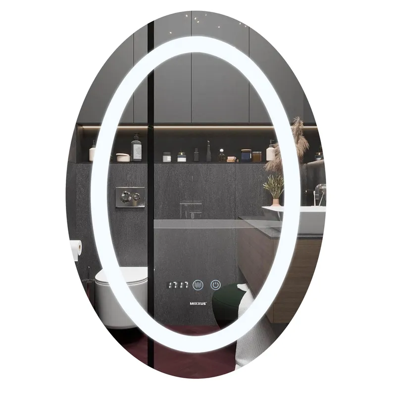 Зеркало Mixxus PLAIN MV02-60x80 с Led Touch, Anti-fog, димером, регулятором яркости, часами (MI6933) Киев - изображение 1