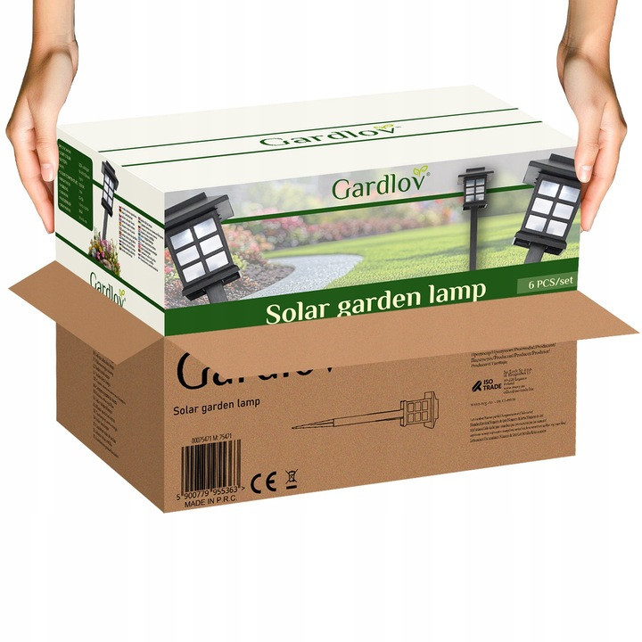 Садовий світильник на сонячній батареї з датчиком сутінки комплект 6 шт Gardlov (25421) Нововолинськ - фото 7