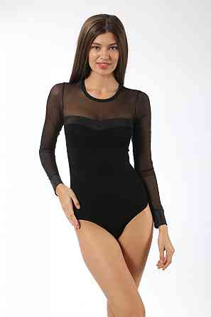 Женский Боди с сеточкой - длинный рукав (детали под кожу) Ozkan 22957 M Киев