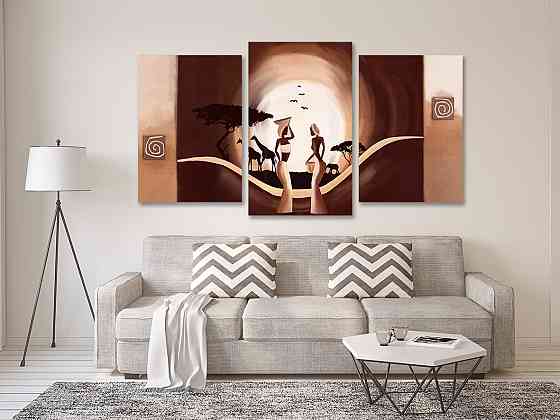 Модульная картина в гостиную / спальню  Африка  Art-683_3 70x130 см Киев