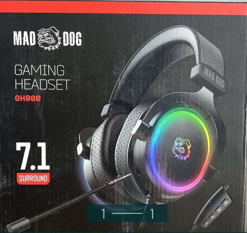 Ігрові навушники: MAD DOG GH800W RGB-підсвітка, 7.1 об'ємний звук! Харків - фото 1