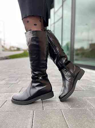 Чоботи жіночі ARLETT чорні натуральна шкіра зима 39см обхват 37см (1729) Коломия
