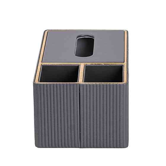 TS Kitchen Серветниця-органайзер з еко-шкіри 3 відділення 27*14*10.5 см Сірий Коломия