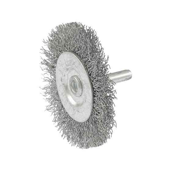 Щітка дискова MASTERTOOL з рифленого дроту Ø 60 мм зі стрижнем ¼" 19-9806 Коломия
