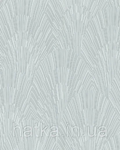 Шпалери вінілові на флізелін Marburg 82217 Giulia геометрія абстракція смужки півколо білі на бірюзовому Київ - фото 1