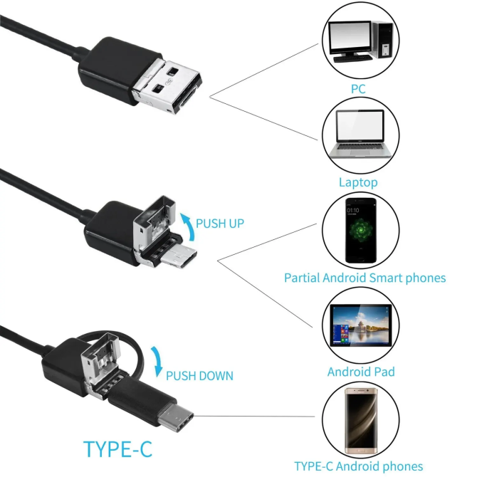 Эндоскоп водонепроницаемый 5м гибкая Usb камера Винница - изображение 4