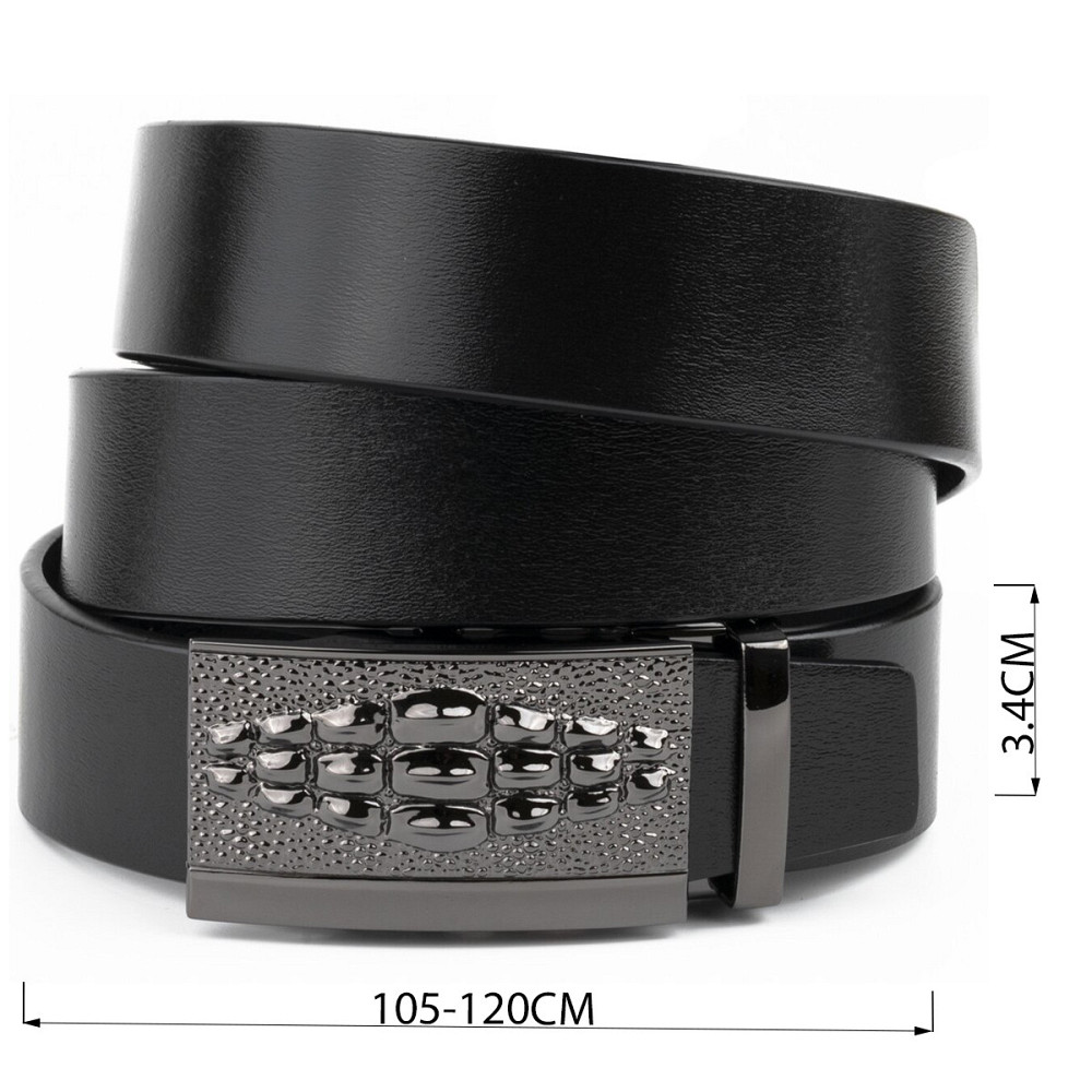 Ремінь чоловічий з пряжкою автомат і силуетом під екзотику Vintage 20300 Чорний Київ - фото 6