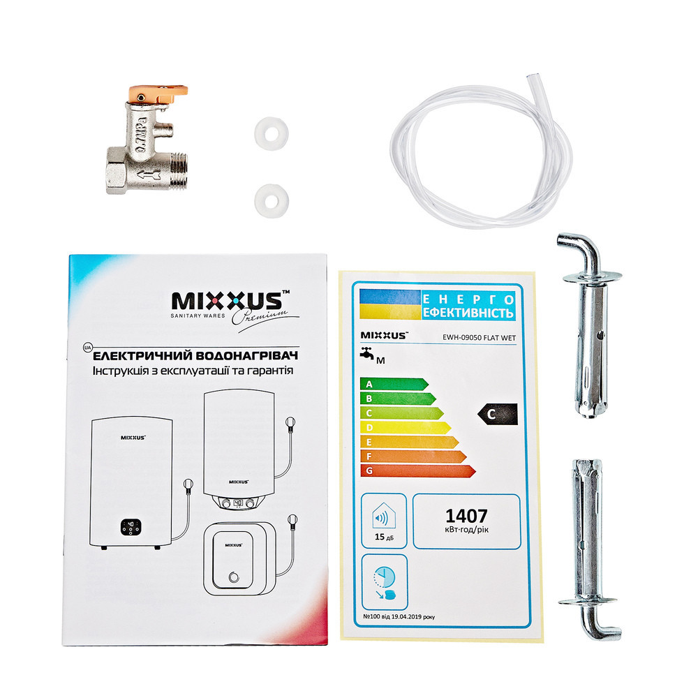 Водонагрівач "Плоский" MIXXUS EWH-10100 FLAT DRY накопичувальний 100 л, сухий тен 2 kW (WH0599) Київ - фото 3
