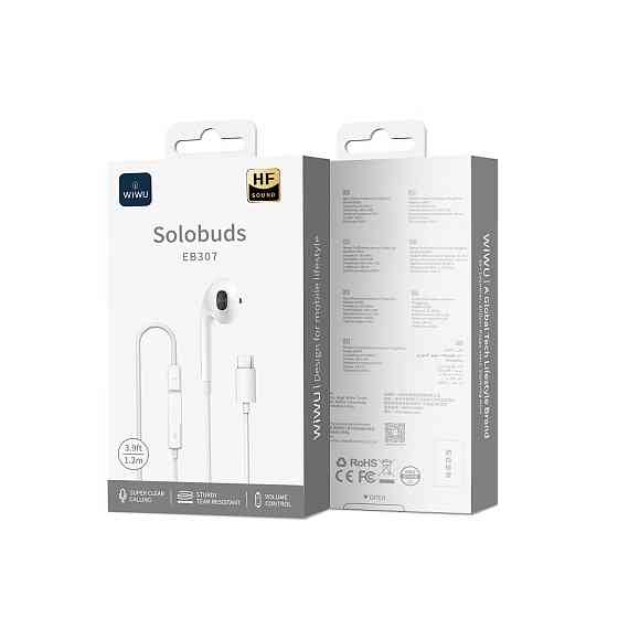 Навушники дротові WIWU EB307 Solobuds Wired Earbuds (Type-C) White Одеса