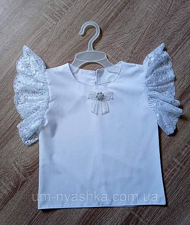 Гарна шкільна блузка з коротким рукавом 134-140 Кривий Ріг - фото 4