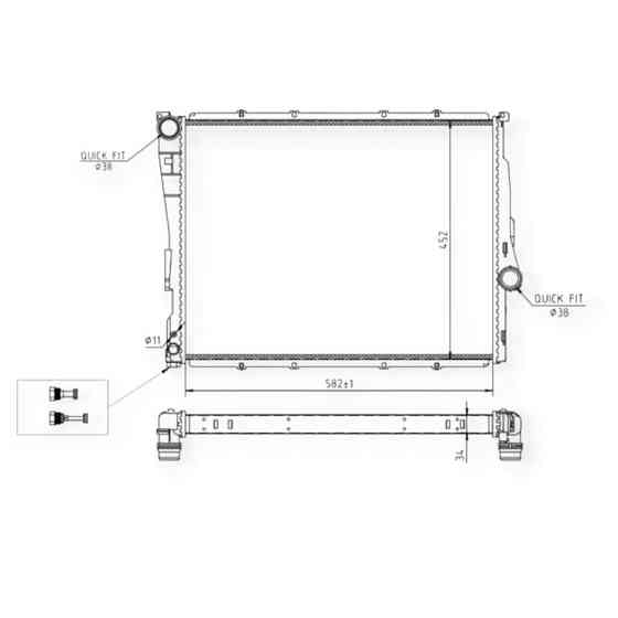 Радиатор двигателя BMW 3 (E46) (00-05) охлаждения Мукачево