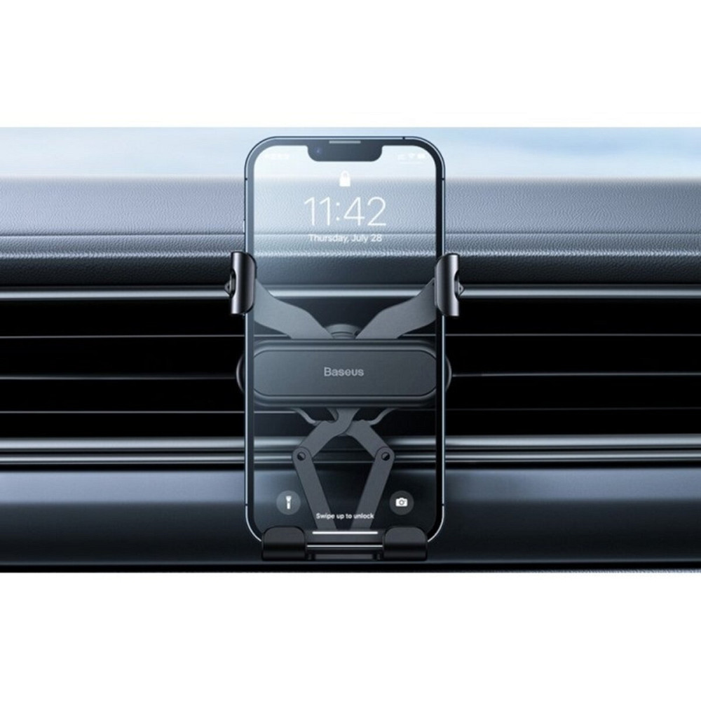 Тримач для мобiльного Baseus Stable Gravitational Car Mount Lite (Air Outlet Version) black Київ - фото 4