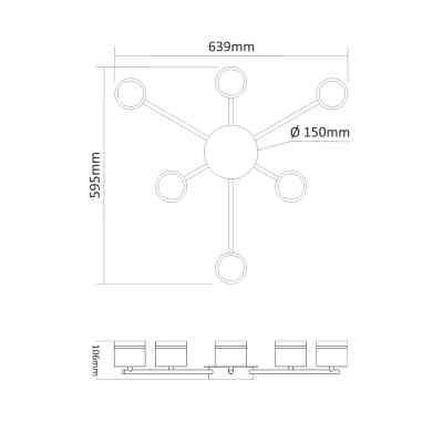 Світильник Videx під лампу 6xGX53 накладний (VL-SPF21B-BP) Вінниця