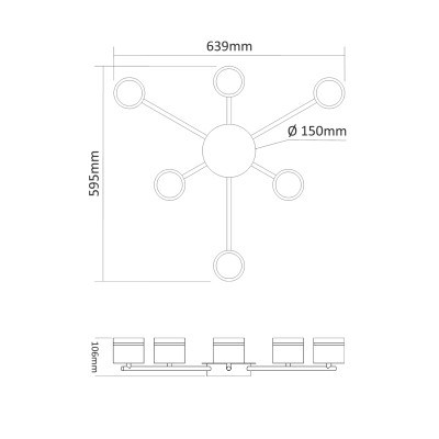 Светильник Videx під лампу 6xGX53 накладний (VL-SPF21B-BP) Винница - изображение 2