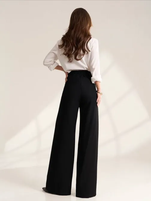 Женские брюки палаццо высокой посадки черные / шоколад женские брюки высокой посадки Одесса - изображение 8