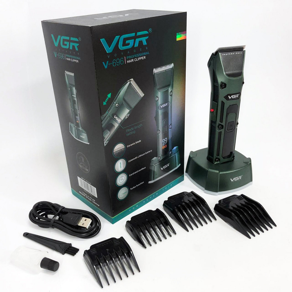 Професійна акумуляторна машинка Акумулятор VGR V-696, Універсальна машинка для стрижки голови та бороди BX-82 Львів - фото 9