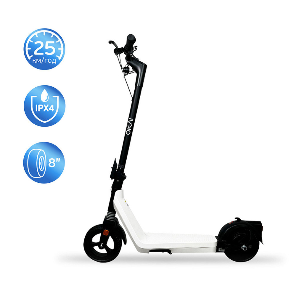 Електросамокат OKAI Zippy ES50С Black 8" 250W/500W, 5.2Ah, 20 km, 25 km/h, 10°, 13.5 kg Київ - фото 4