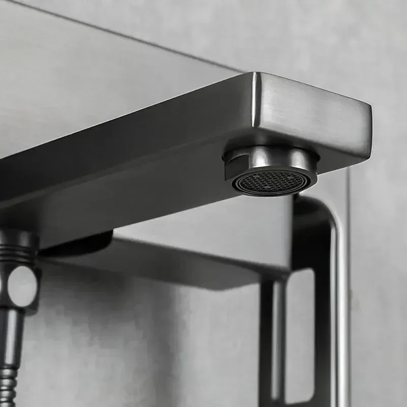 Змішувач для ванни з душовим гарнітуром GAPPO G3217-9 графіт Київ - фото 4