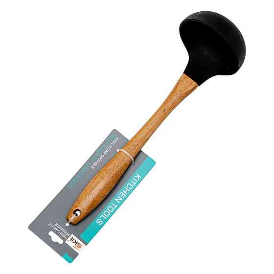 Силіконовий половник з дерев'яною ручкою 27 см Київ