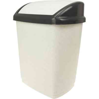 Контейнер для сміття Горизонт Домік Білий мармур 9 л (гор-02036/білий мармур) Вінниця