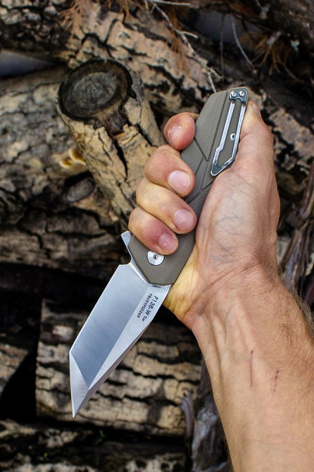 Ніж складаний туристичний Ruike P138-W, (9 см) 14C28N / G10 бежевий Київ - фото 12