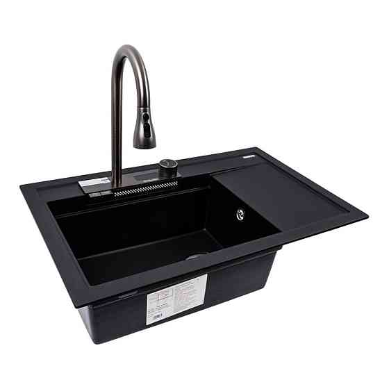 VALESO Гранітна мийка VALESO ATRUM 7950 матова Чорний металік Киев