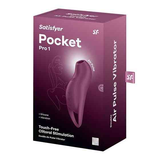 Вакуумний кліторальний стимулятор з вібрацією Satisfyer Pocket Pro 1 Purple Sex Aura Київ