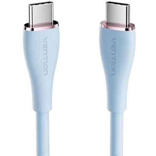 Кабель USB 2.0 Type-C M-M, 1.0 м 100W Light Blue Silicone Vention Вінниця