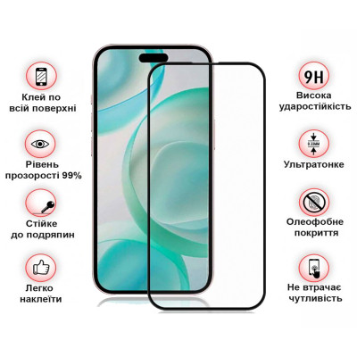 Стекло защитное BeCover Apple iPhone 16 Pro Black (712124) Винница - изображение 3