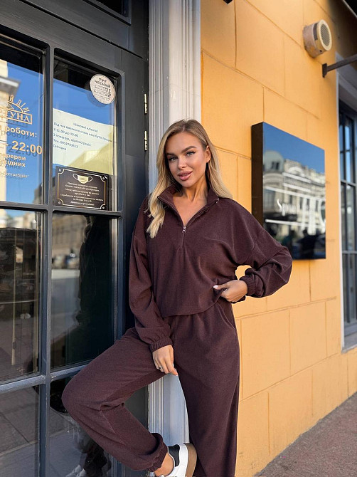 Женский прогулочный теплый костюм двойка: кофта и штаны Джерси Winter Одесса - изображение 1