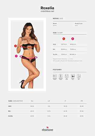Комплект Obsessive Roxelia 2-pcs crotchless set M/L Sex Aura Київ