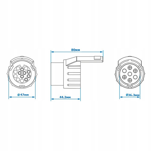 Перехідник з 7pin розетки автомобіля на 13pin штекер прицепа, адаптер фаркопа Вінниця - фото 6