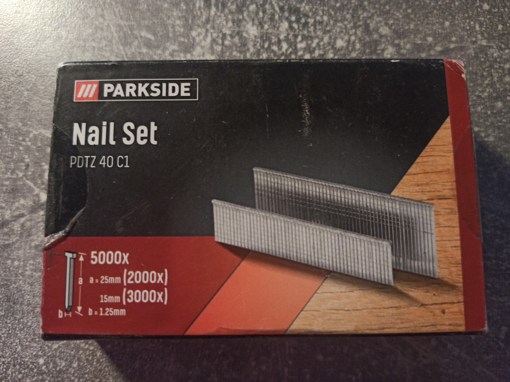 Набор скоб гвоздей для Parkside Nail Set PDTZ 40 C1 5000 шт серый Киев - изображение 1