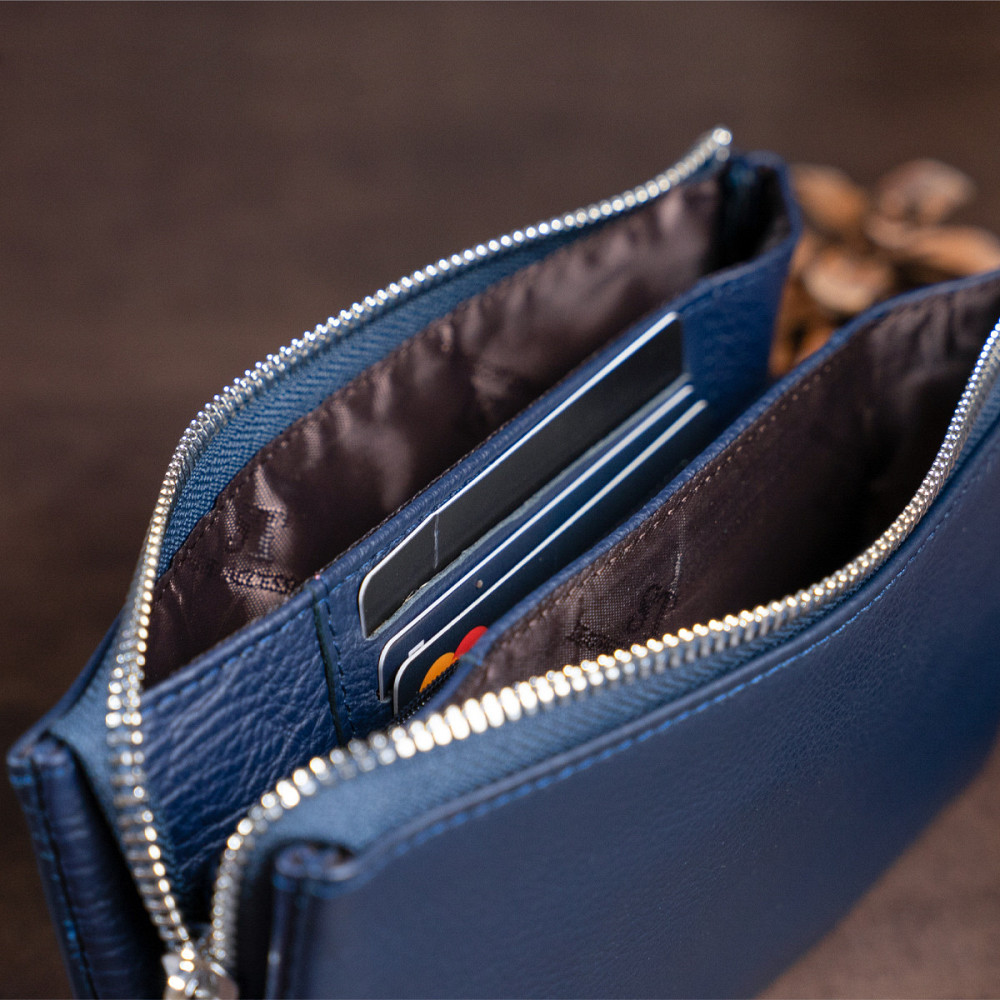 Вместительный клатч на два отделения женский ST Leather 19248 Синий Киев - изображение 1