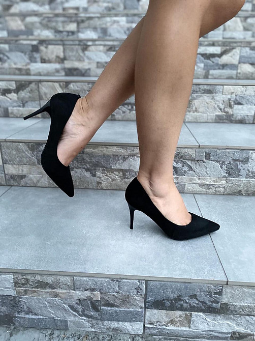 Comer Туфлі жіночі COMER чорні еко-замша висота каблука 8см розмір 39 ( ) Коломыя - изображение 2