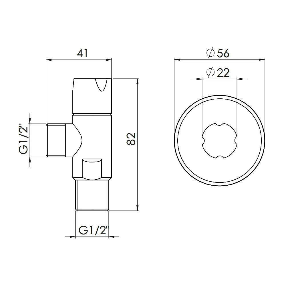 Кран кутовий Thermo Alliance Standart (ручка кругла) з керам.буксою 1/2"Н х 1/2"Н SF342W1515 Київ - фото 10