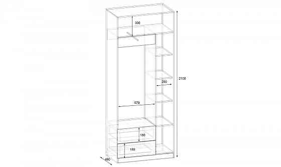 Передпокій ГКШ-1, Антрацит, 840/480/2100 Львів