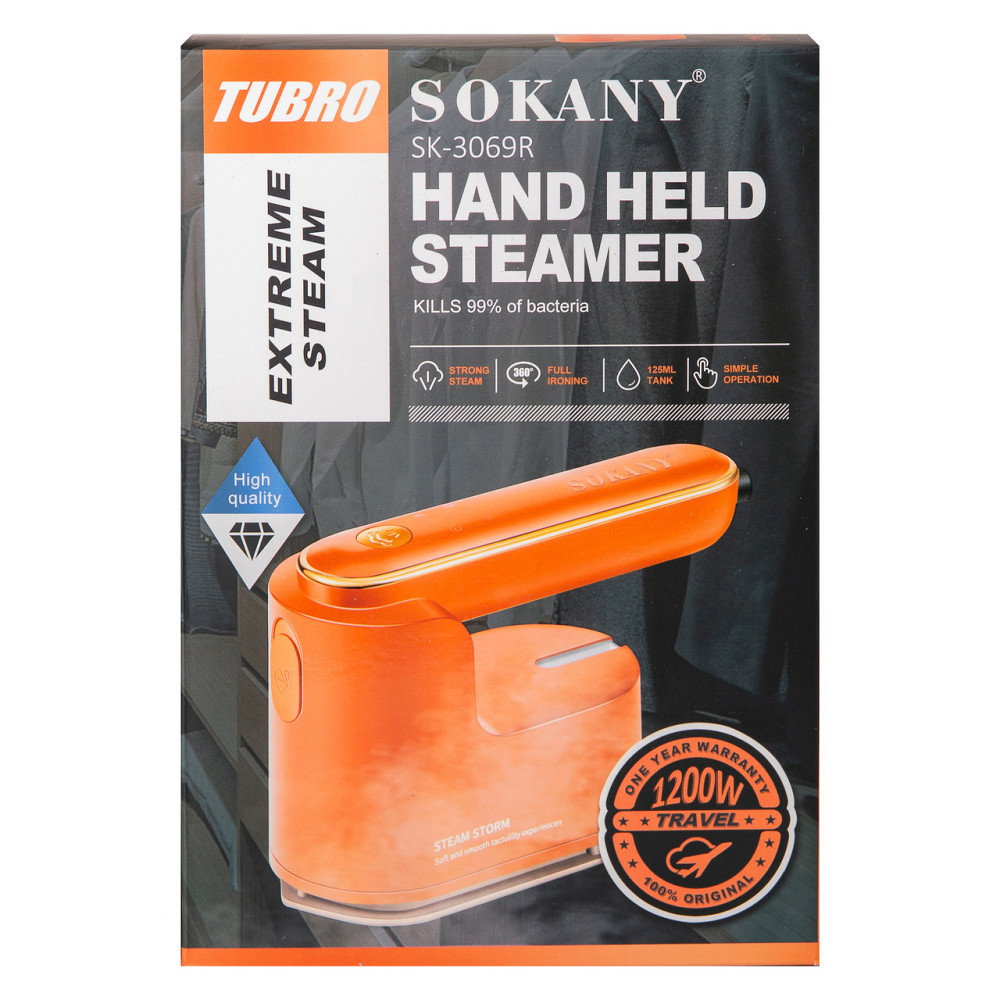 Відпарювач Sokany Ручний 1200 Вт помаранчевий SK-3069R Коломыя - изображение 10