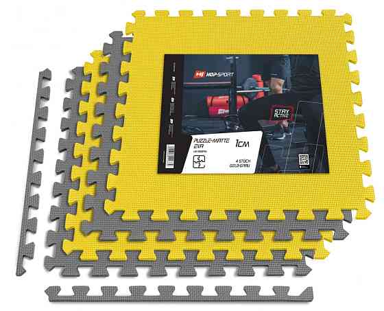 Спортивний м'який мат-пазл EVA 1 см, 4 частини, для занять спортом вдома та в залі йоги, фітнесу і дитячих занять Київ