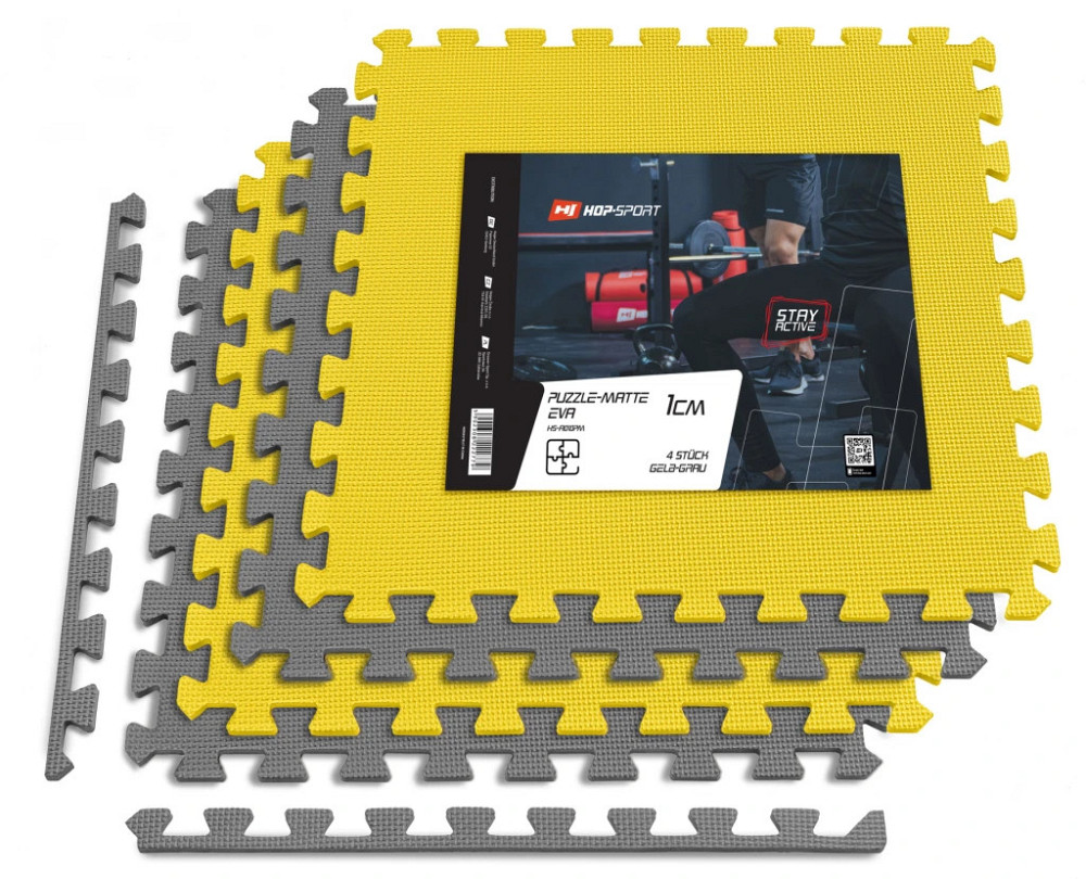 Спортивний м'який мат-пазл EVA 1 см, 4 частини, для занять спортом вдома та в залі йоги, фітнесу і дитячих занять Київ - фото 5