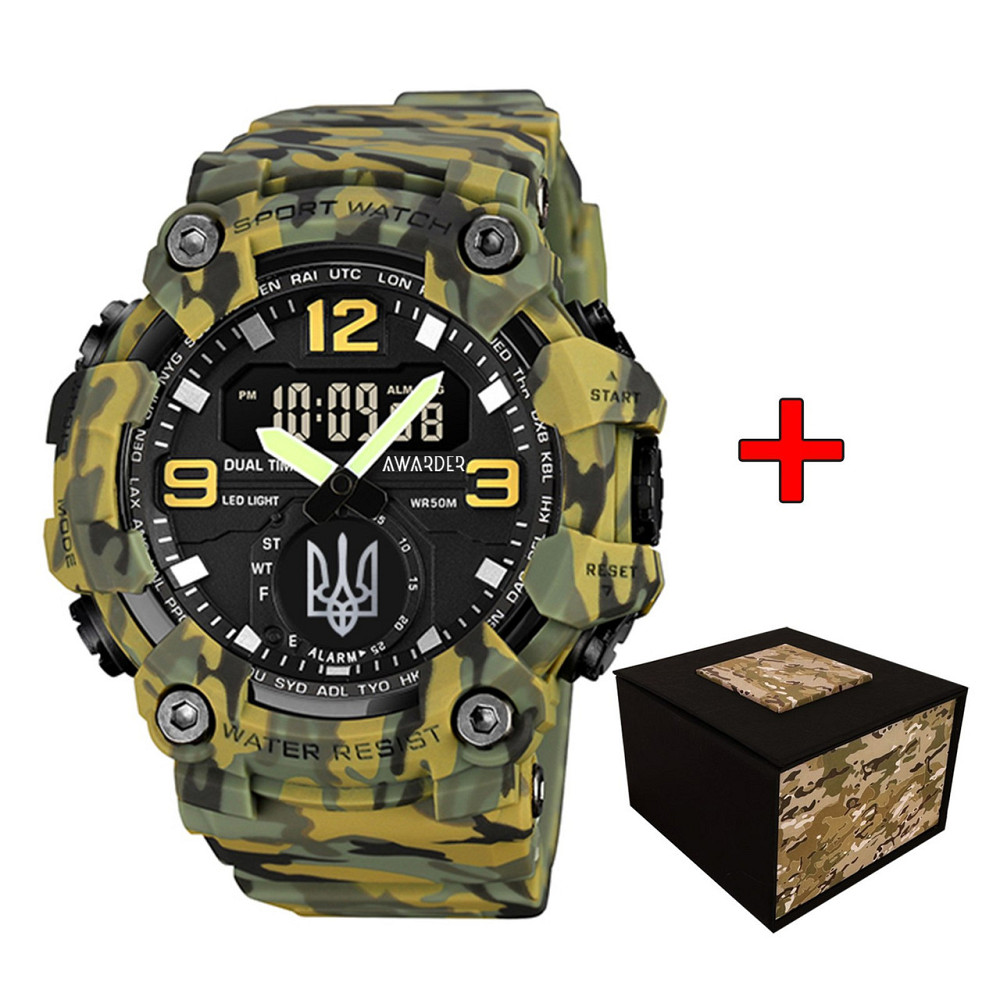 Awarder 003CMGRUASI Тризуб срібло Зелений камуфляж + Коробка. Київ - фото 1