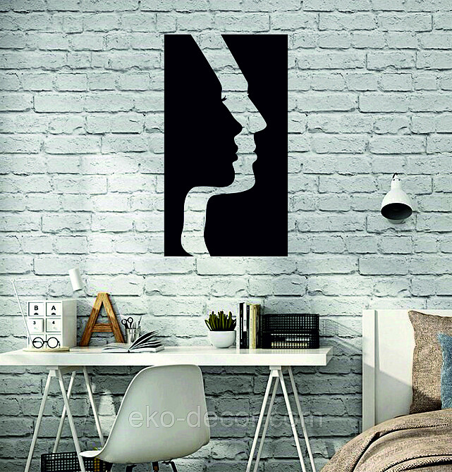 Декоративне настінне Панно «Сілует жінки», Декор на стіну 70*39 см, Чорний Київ - фото 2