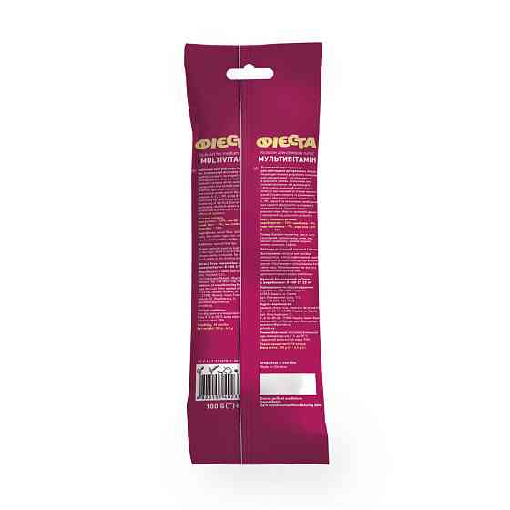 Лакомство для птицы Фиеста. Колосок «Мультивитамин» лакомство для средних попугаев 100 г, Природа Винница