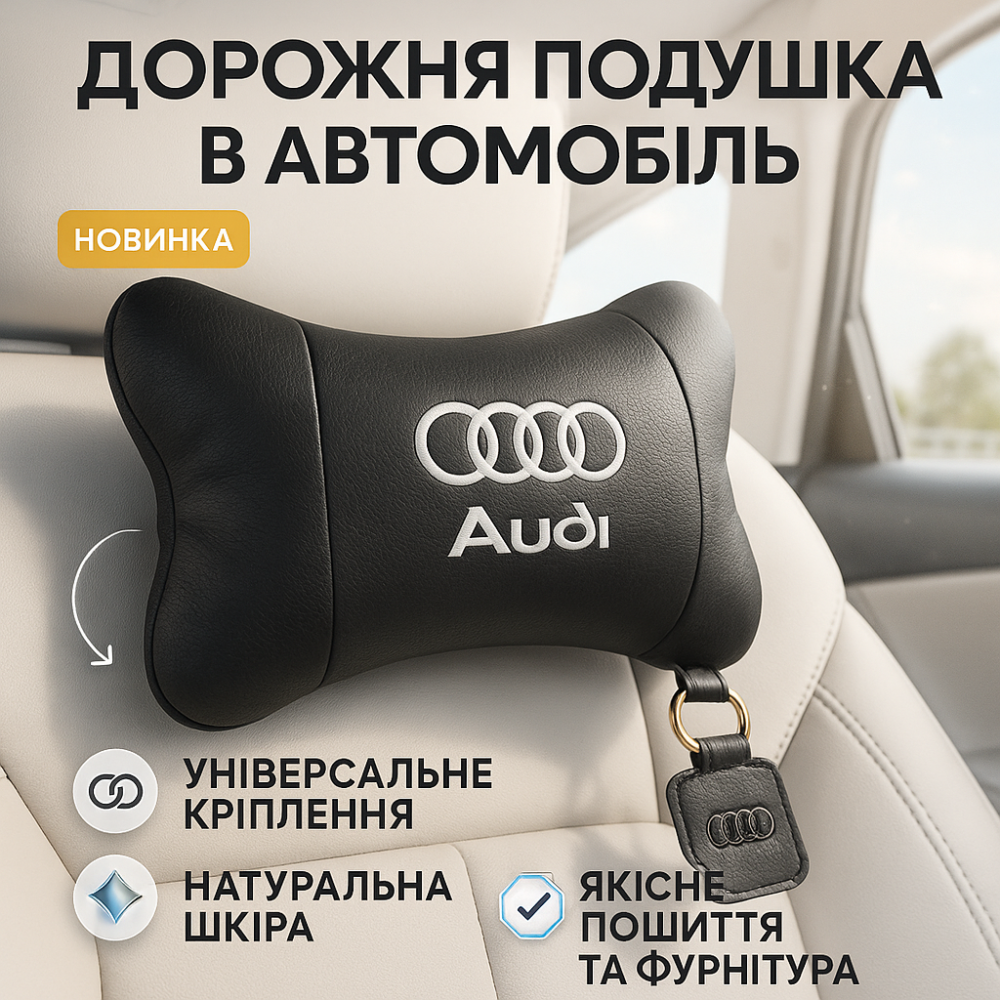 Подушка для голови в авто Audi, Подушка з логотипом авто, Подушки для підголівників в машину BK-10 Львів - фото 15