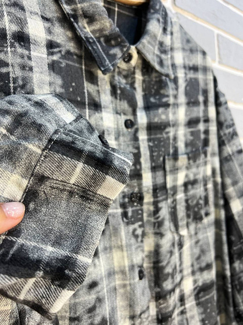 Сорочка жіноча A-N 2775 картата варена в клітинку оверсайз коттон one size, сірий, one size Київ - фото 5