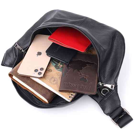 Сумка через плече шкіряна Чорний (Vintage) Київ